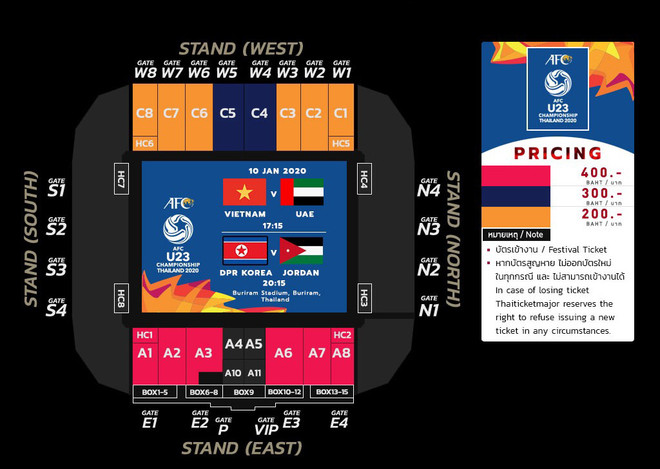 Cách mua vé cổ vũ U23 Việt Nam ở VCK U23 châu Á diễn ra tại Thái Lan ảnh 1