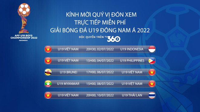 Giải đấu U19 Đông Nam Á 2022 được phát trực tiếp trên kênh sóng nào? ảnh 1
