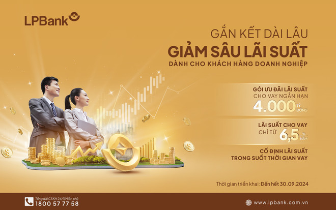 Ảnh 2 _ Thumb Từ nay đến hết ngày 3092024, LPBank triển khai chương trình “Gắn kết dài lâu – Giảm sâu lãi suất” với tổng hạn mức chương trình lên đến 4.000 tỷ đồng, lãi suất cho vay chỉ từ 6,5%năm..jpg