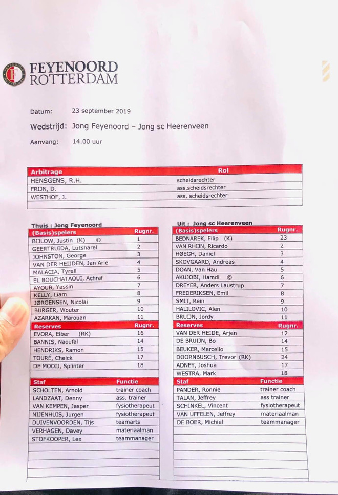 Văn Hậu đá chính, đội dự bị SC Heerenveen hoà 3-3 trước Feyenoord B ảnh 1