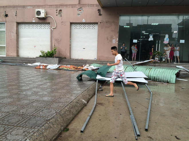 Gió bão khiến khu Đại Thanh, Linh Đàm ngập úng, cây bật gốc la liệt ảnh 10