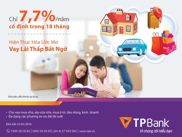 TPBank cho vay lãi suất chỉ 7,7%/năm cố định trong 18 tháng ảnh 1