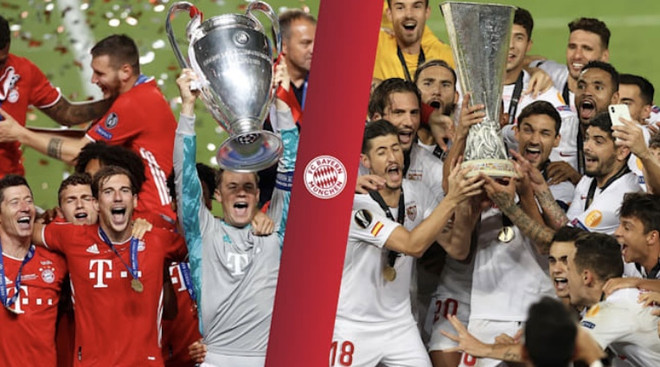 Siêu cúp UEFA 2020: Cuộc đối đầu giữa đội vô địch Champions League và đội vô địch Europas(Nguồn: Fcb.com) Siêu cúp UEFA 2020 Bayern Munich-Sevilla: 7 thống kê thú vị ảnh 1