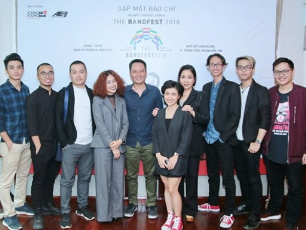 Anh Quân và Mỹ Linh với hai ban nhạc trẻ Jazz Glory và Yellow Star Big band. (Ảnh: BTC) Ba ban nhạc trẻ Việt Nam biểu diễn cùng Nguyên Lê ở The BandFest 2018 ảnh 2