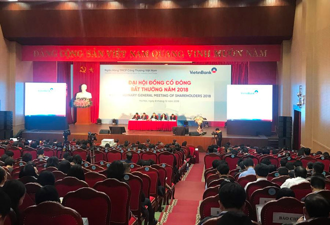 VietinBank tổ chức đại hội đồng cổ đông bất thường năm 2018. (Ảnh: T.H/Vietnam+) VietinBank tổ chức đại hội đồng cổ đông bất thường bổ sung nhân sự ảnh 1