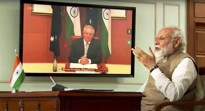 Ấn Độ và Australia tổ chức hội nghị thượng đỉnh trực tuyến ảnh 1