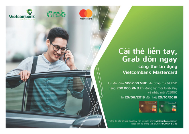 Dùng thẻ Vietcombank Mastercard thanh toán Grab nhận nhiều ưu đãi ảnh 1