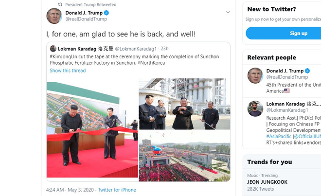 Tổng thống Mỹ 'vui mừng' khi nhà lãnh đạo Triều Tiên tái xuất ảnh 1