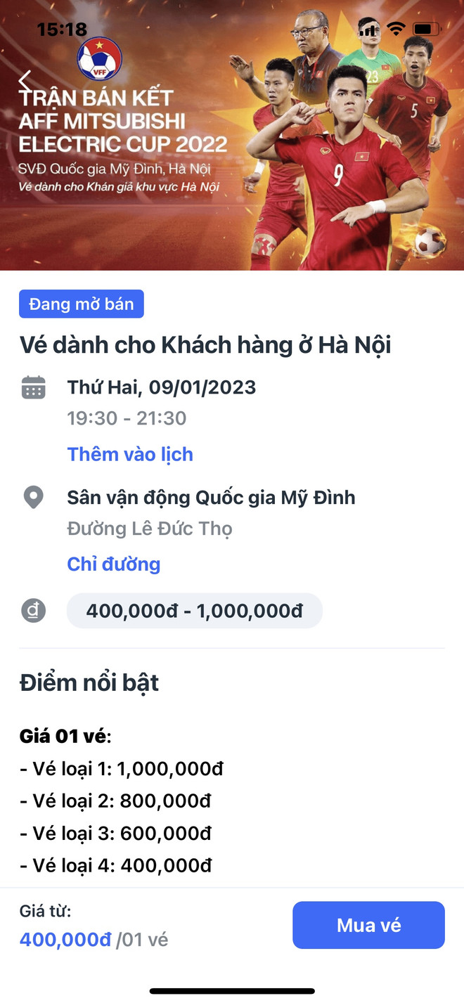 Vé trận bán kết Việt Nam-Indonesia bán chậm, vẫn còn nhiều mệnh giá ảnh 1