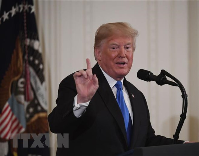 Tổng thống Mỹ Donald Trump. (Nguồn: THX/TTXVN) Tổng thống Mỹ bảo vệ lãnh đạo Saudi Arabia trong vụ sát hại nhà báo ảnh 1