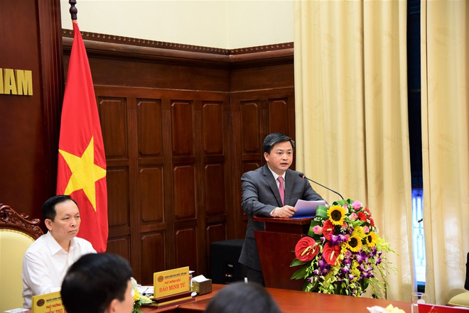Chủ tịch Hội đồng quản trị VietinBank Lê Đức Thọ phát biểu tại Hội nghị. (Ảnh: CTV/Vietnam+) Ngành ngân hàng cam kết đồng hành cùng doanh nghiệp vượt qua khó khăn ảnh 2