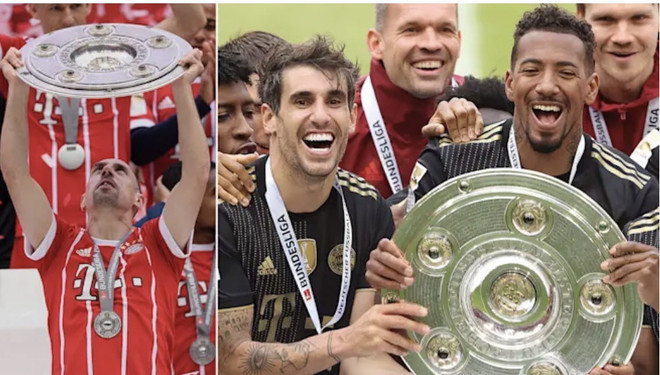 Franck Ribery, Jerome Boateng và Javi Martinez là 3 cầu thủ giành được 9 danh hiệu Bundeslia đều trong màu áo Bayern.( Nguồn: Fc Bayern.com) Müller đứng đầu danh sách cầu thủ vô địch Bundesliga nhiều nhất ảnh 4