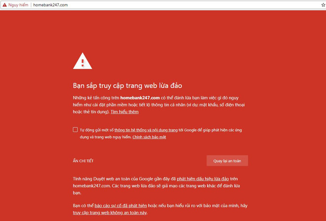 Công bố các địa chỉ giả mạo, đánh cắp thông tin tài khoản ngân hàng ảnh 1