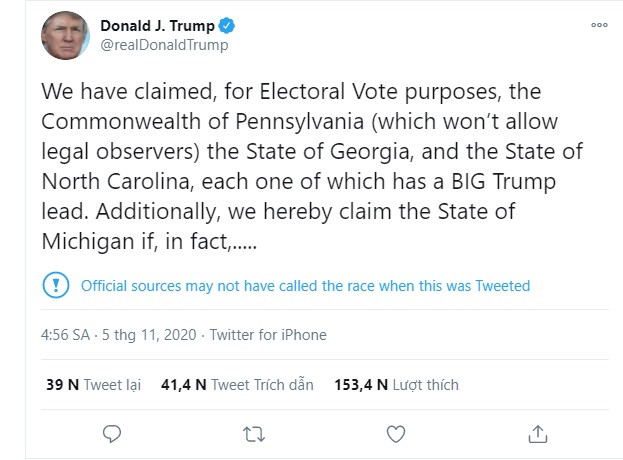 Nghi ngờ có bất thường, Tổng thống Donald Trump yêu cầu kiểm phiếu lại ảnh 1