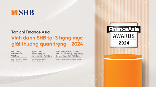 SHB chiến thắng 3 giải thưởng quan trọng tại FinanceAsia Awards 2024 Ảnh 1.png