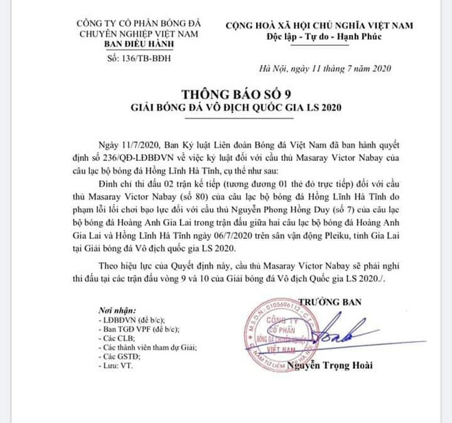 HLV Hồng Lĩnh Hà Tĩnh bức xúc với án phạt chậm trễ của VFF ảnh 1