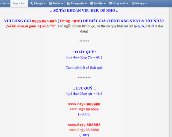 Những số tài khoản được giao bán trên mạng. (Nguồn: VPBank) Mua lại số tài khoản trên thị trường chợ đen có an toàn? ảnh 1