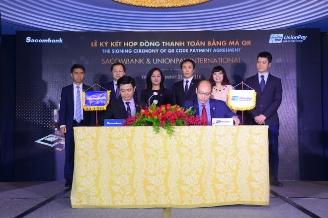 Sacombank và UnionPay ký kết hợp đồng thanh toán bằng mã QR ảnh 1
