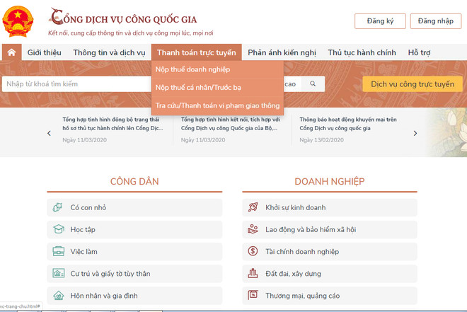Cung cấp giải pháp thanh toán trên Cổng Dịch vụ công quốc gia ảnh 1