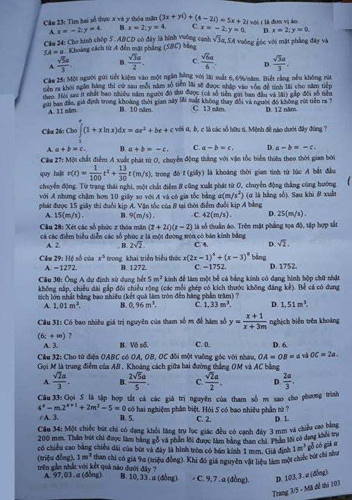 Gợi ý giải đề Toán kỳ thi Trung học Phổ thông Quốc gia năm 2018 ảnh 5