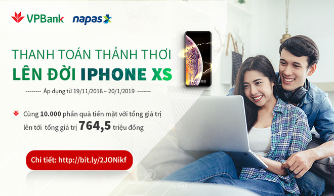 Nạp tiền điện thoại trên VPBank online có cơ hội sở hữu IPhone XS ảnh 1