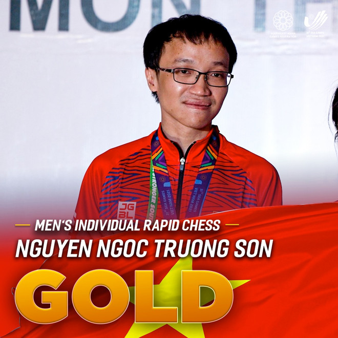 Nguyễn Ngọc Trường Sơn giành huy chương vàng thứ hai tại SEA Games 31. (Ảnh: BTC SEA Games 31) Vợ chồng Trường Sơn-Thảo Nguyên: Cùng giành HCV cảm xúc thật khó tả ảnh 2