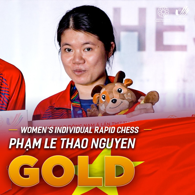 Phạm Lê Thảo Nguyên giành huy chương vàng đầu tiên tại SEA Games 31. (Ảnh: BTC SEA Games 31) Vợ chồng Trường Sơn-Thảo Nguyên: Cùng giành HCV cảm xúc thật khó tả ảnh 3