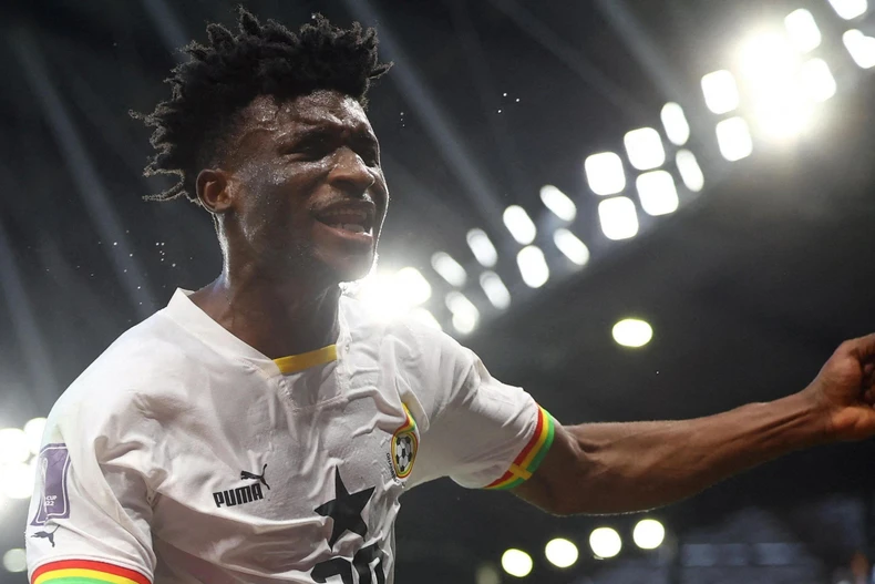 Mohammed Kudus ghi bàn mang chiến thắng về cho Ghana.