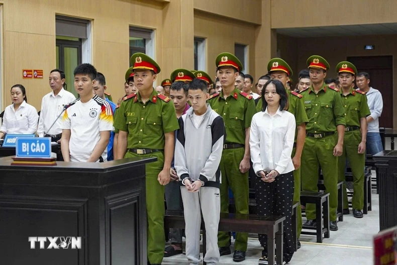 Các bị cáo tại phiên tòa. (Ảnh: TTXVN phát)