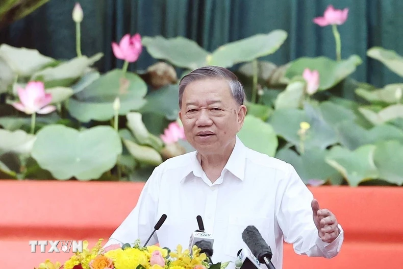 Tổng Bí thư Tô Lâm phát biểu. (Ảnh: Thống Nhất/TTXVN)