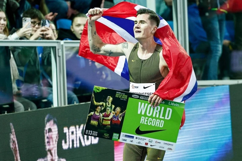Ngôi sao điền kinh Jakob Ingebrigtsen. (Nguồn: AFP)