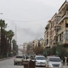 Quang cảnh đường phố tại Aleppo, Syria. (Ảnh: THX/TTXVN)