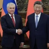 Chủ tịch Trung Quốc Tập Cận Bình và Chủ tịch Duma Quốc gia Nga (Hạ viện), ông Vyacheslav Volodin. (Ảnh: sputniknews)