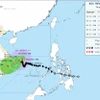 Hướng đi của cơn bão. (Ảnh: Trung tâm Dự báo Khí tượng Thủy văn Quốc gia)
