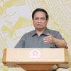 Thủ tướng Phạm Minh Chính chủ trì phiên họp lần thứ nhất của Ban Chỉ đạo Trung ương về chính sách nhà ở và thị trường bất động sản. (Ảnh: Dương Giang/TTXVN)