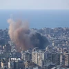 Khói bốc lên từ địa điểm ở ngoại ô Beirut, Liban sau cuộc không kích của Israel. (Ảnh: THX/TTXVN)
