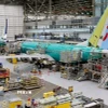 Máy bay Boeing 737 MAX được lắp ráp tại xưởng ở Renton, bang Washington, Mỹ. (Ảnh: REUTERS/TTXVN)