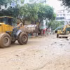 Tỉnh Cao Bằng huy động máy móc khắc phục hậu quả mưa lũ. (Ảnh: Chu Hiệu/TTXVN)