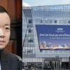 Ông trùm Trần Chí và trụ sở của Prince Group ở Campuchia. (Ảnh: HKEJ)