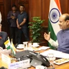 Chủ tịch Hạ viện Ấn Độ Om Birla tiếp Phó Chủ tịch Quốc hội Nguyễn Đức Hải. (Ảnh: Ngọc Thúy/TTXVN)
