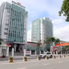 Trụ sở tòa tháp đôi của Sở Tài chính và Sở Công Thương (tỉnh Thái Bình cũ) được sửa chữa, cải tạo trở thành cơ sở 2 của Trường Đại học Thái Bình. (Ảnh: Thế Duyệt/TTXVN)