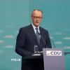 Lãnh đạo Liên minh CDU/CSU Friedrich Merz phát biểu trong cuộc họp báo ở Berlin. (Ảnh: THX/TTXVN)