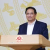 Thủ tướng Phạm Minh Chính chủ trì Hội nghị toàn quốc về thúc đẩy đầu tư công năm 2025 (lần thứ ba). (Ảnh: Dương Giang/TTXVN)