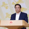 Thủ tướng Phạm Minh Chính chủ trì Hội nghị toàn quốc về thúc đẩy đầu tư công năm 2025 (lần thứ ba). (Ảnh: Dương Giang/TTXVN)