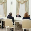 Tổng thống Nga Vladimir Putin trong cuộc gặp với đặc phái viên của Tổng thống Mỹ, ông Steve Witkoff và ông Jared Kushner tại Moskva ngày 2/12/2025. (Ảnh: AA/TTXVN)