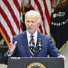 Tổng thống Mỹ Joe Biden phát biểu tại Nhà Trắng ở Washington DC. (Ảnh: Kyodo/TTXVN)