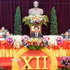 Tổng Bí thư Đảng Nhân dân Cách mạng Lào Thongloun Sisoulith phát biểu khai mạc Đại hội đại biểu toàn quốc lần thứ XII của Đảng Nhân dân Cách mạng Lào. (Ảnh: TTXVN phát)