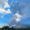 Tro bụi phun lên từ núi lửa Lewotobi Laki-Laki ở Đông Flores, Đông Nusa Tenggara, Indonesia, ngày 7/7/2025. (Ảnh: THX/TTXVN)