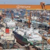 Cơ sở Geoje của công ty đóng tàu Hanwha Ocean. (Ảnh: Yonhap)
