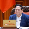 Thủ tướng Phạm Minh Chính chủ trì họp Thường trực Chính phủ về các dự án đường sắt. (Ảnh: Dương Giang/TTXVN)